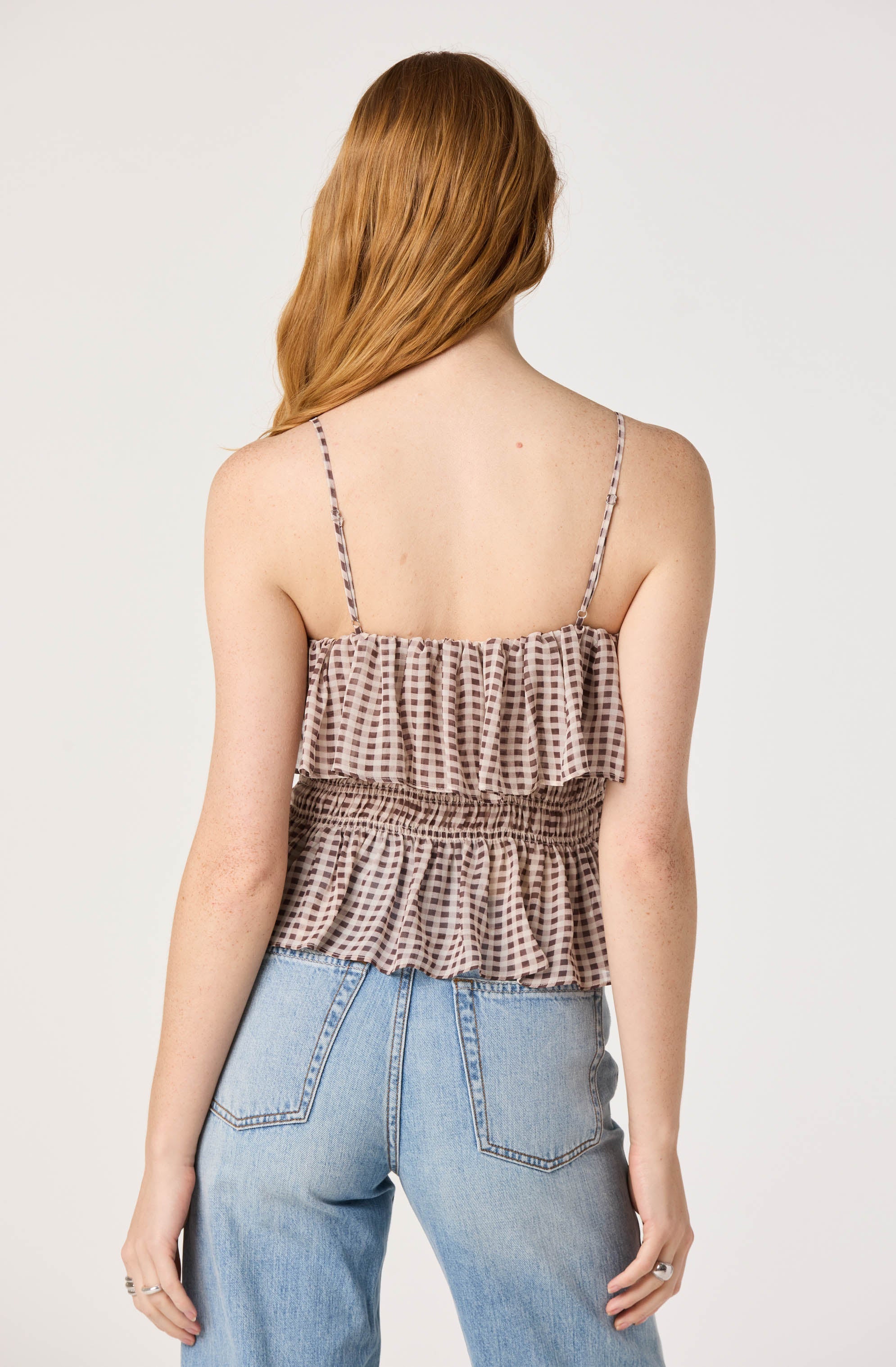 Carmelitha Smocked Ruffle Peplum Top