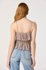 Carmelitha Smocked Ruffle Peplum Top