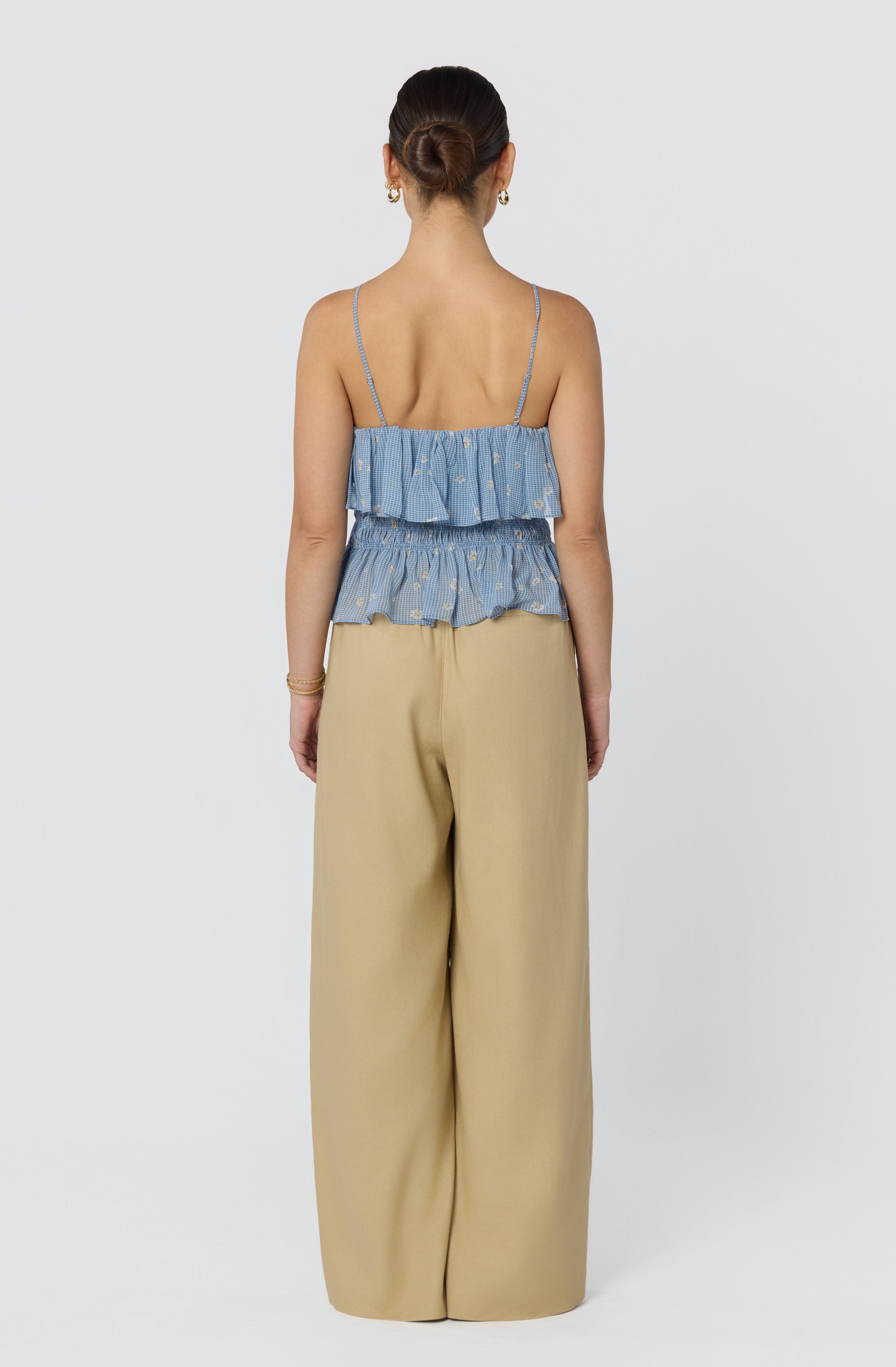 Carmelitha Smocked Ruffle Peplum Top