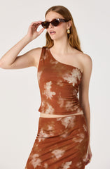 Adalee One-Shoulder Ruched Crop Top