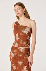 Adalee One-Shoulder Ruched Crop Top