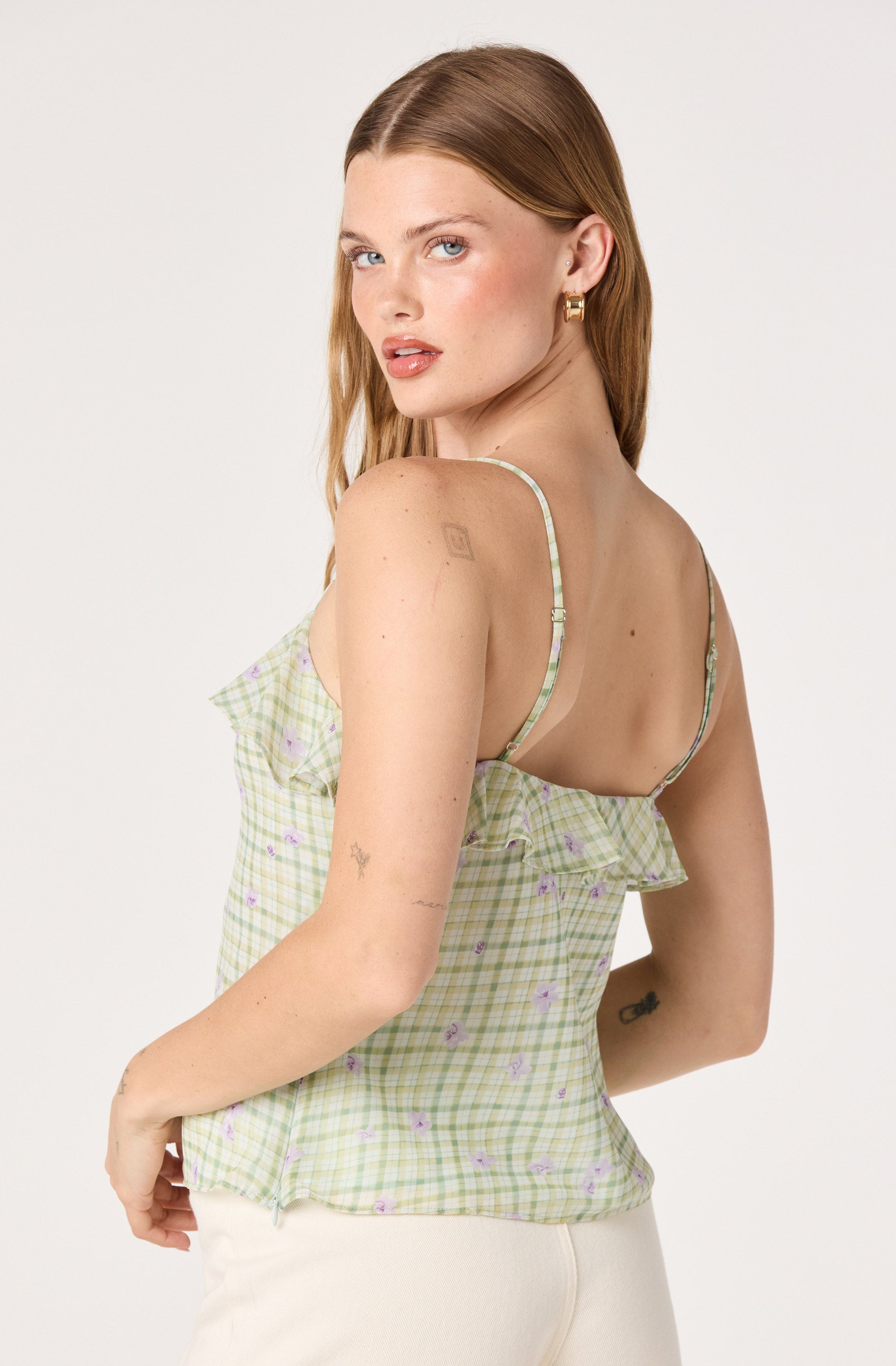 Gianna Rosette Ruffle Sweetheart Tank