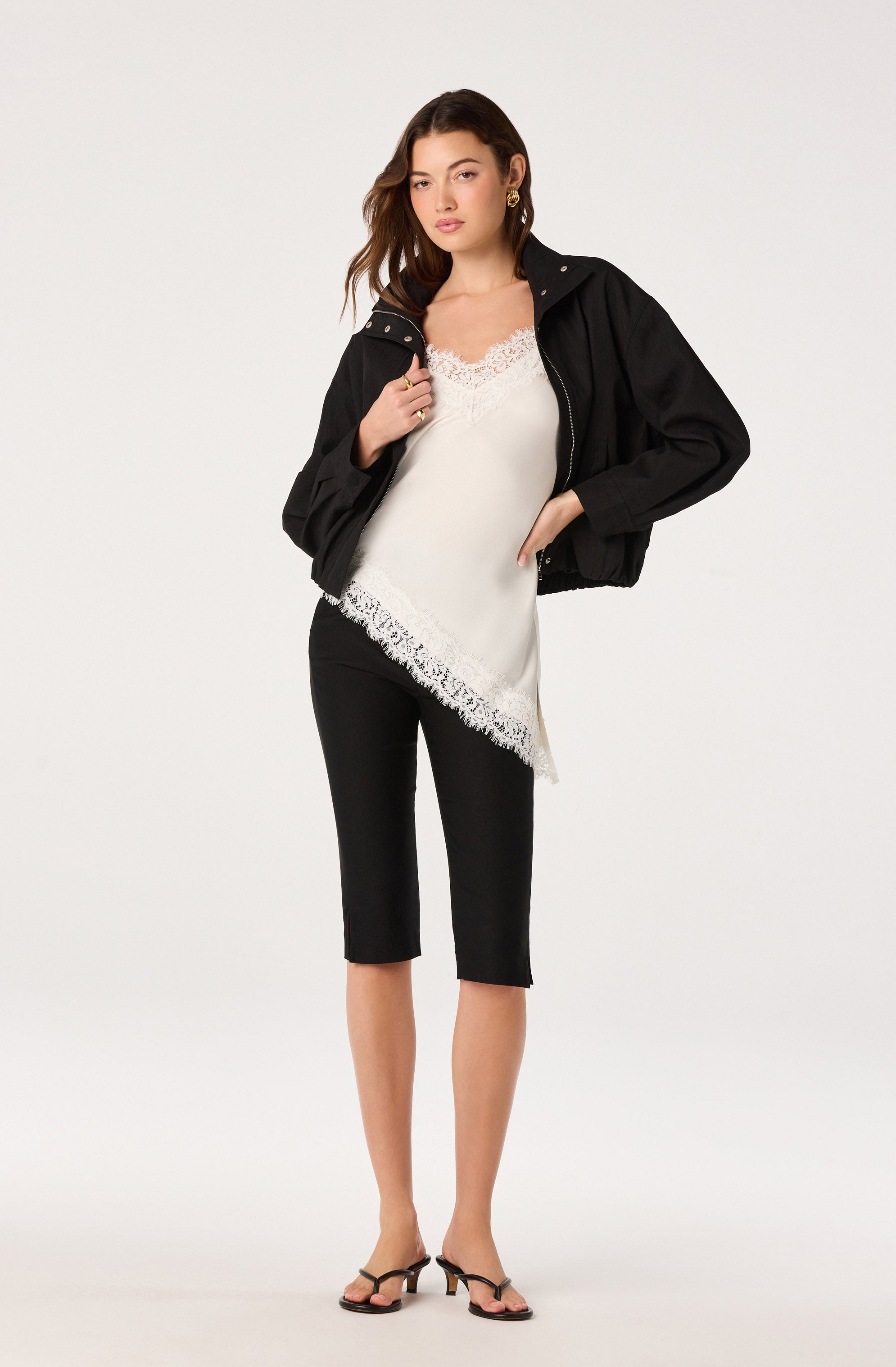 Analise Lace Trim Asymmetric Tank