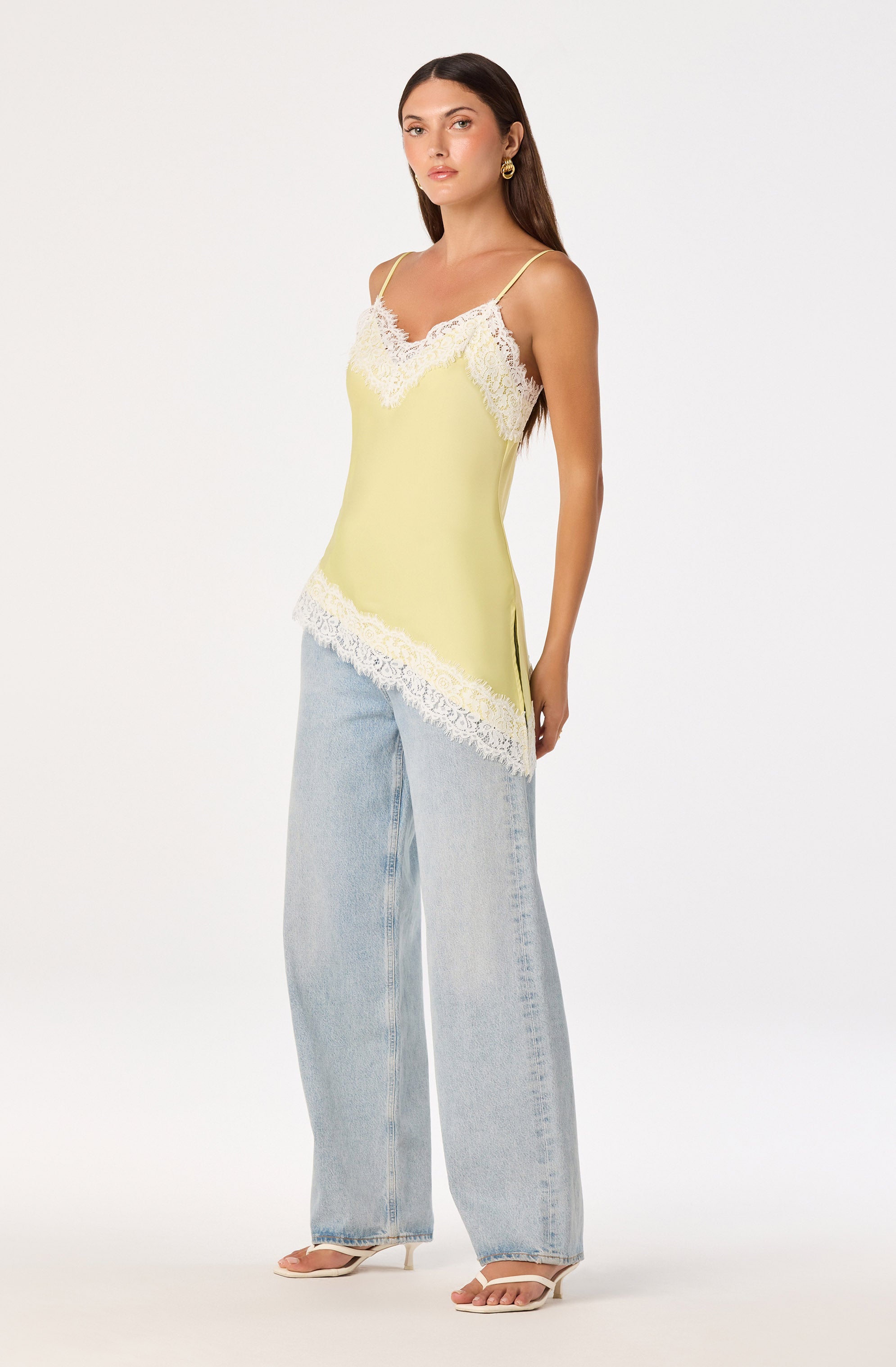 Analise Lace Trim Asymmetric Tank