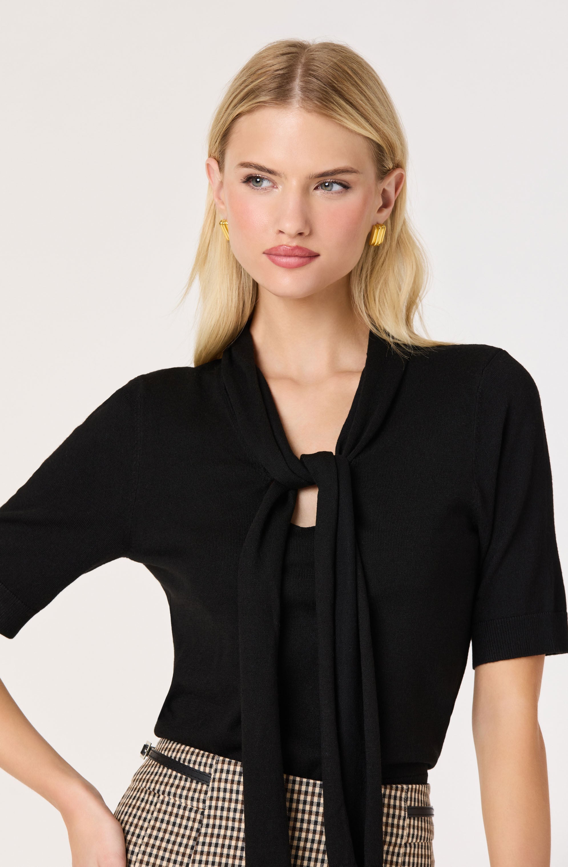 Agatha Scarf-Tie Knit Sweater