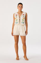 Amina Floral Embroidered Vest