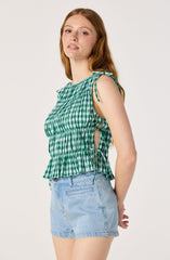Bianca Gingham Smocked Tiered Top