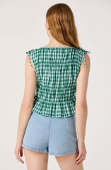 Bianca Gingham Smocked Tiered Top