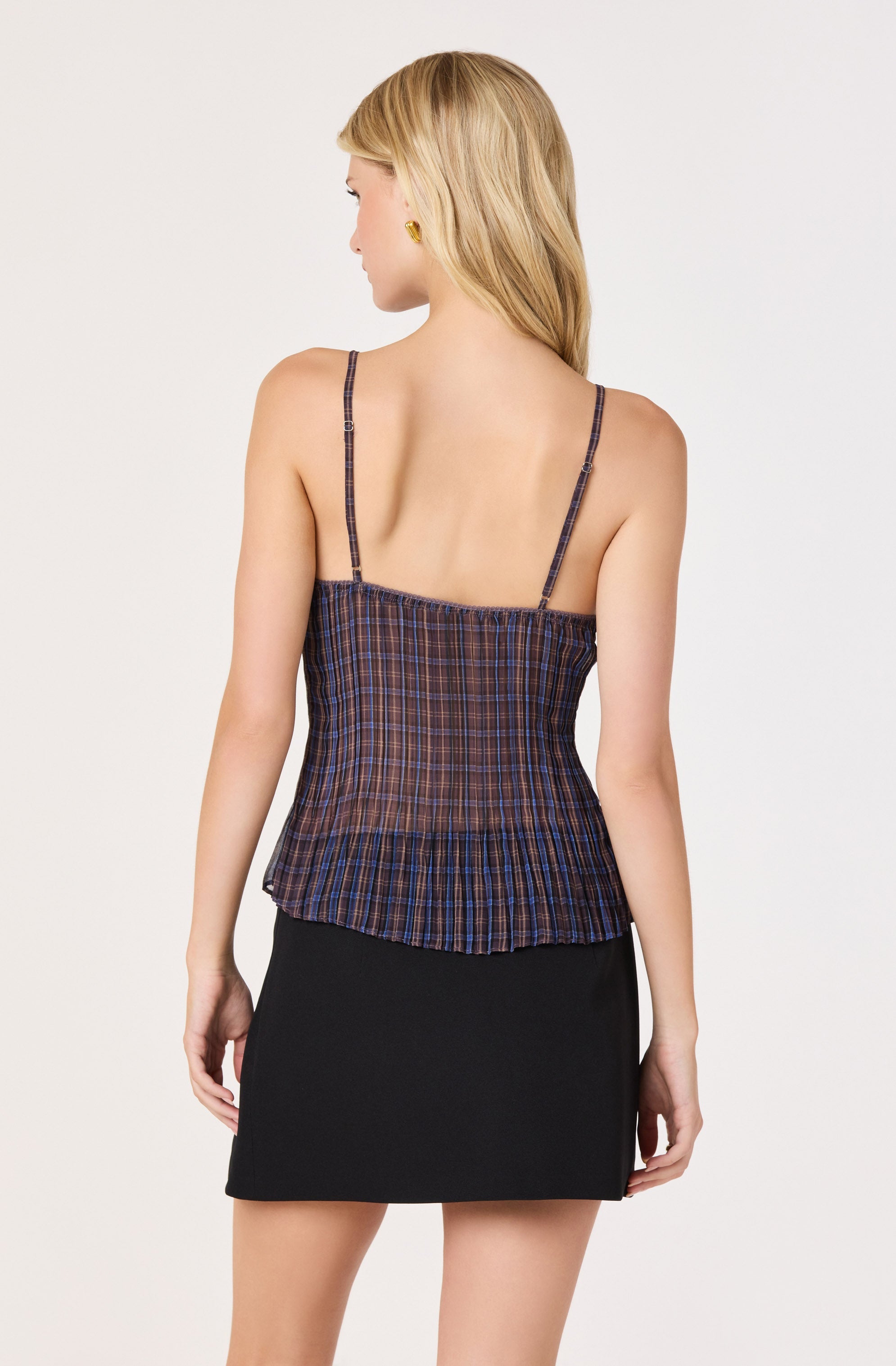 Haleigh Plaid Mesh Top