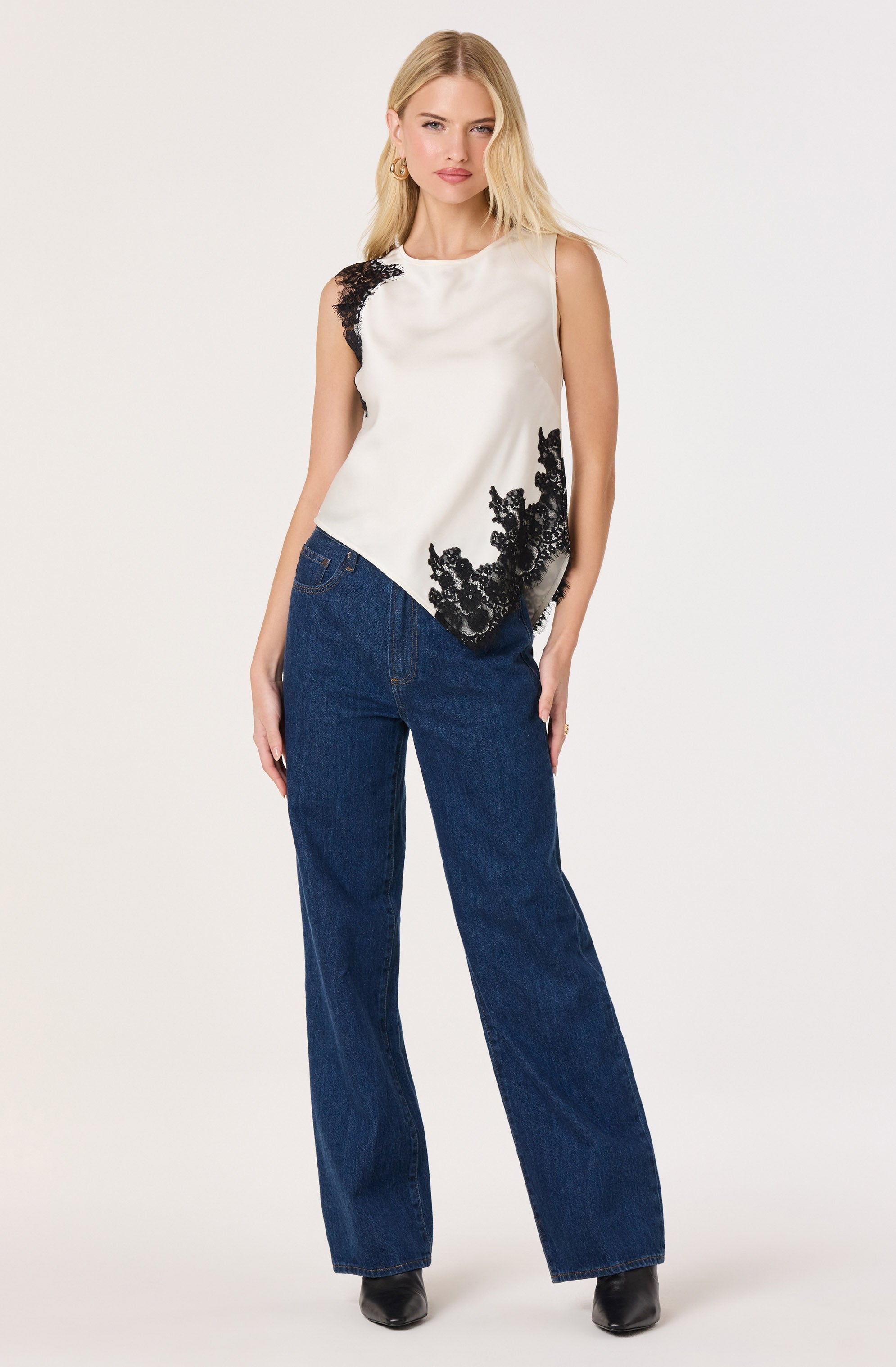 Beth Satin Asymmetric Top