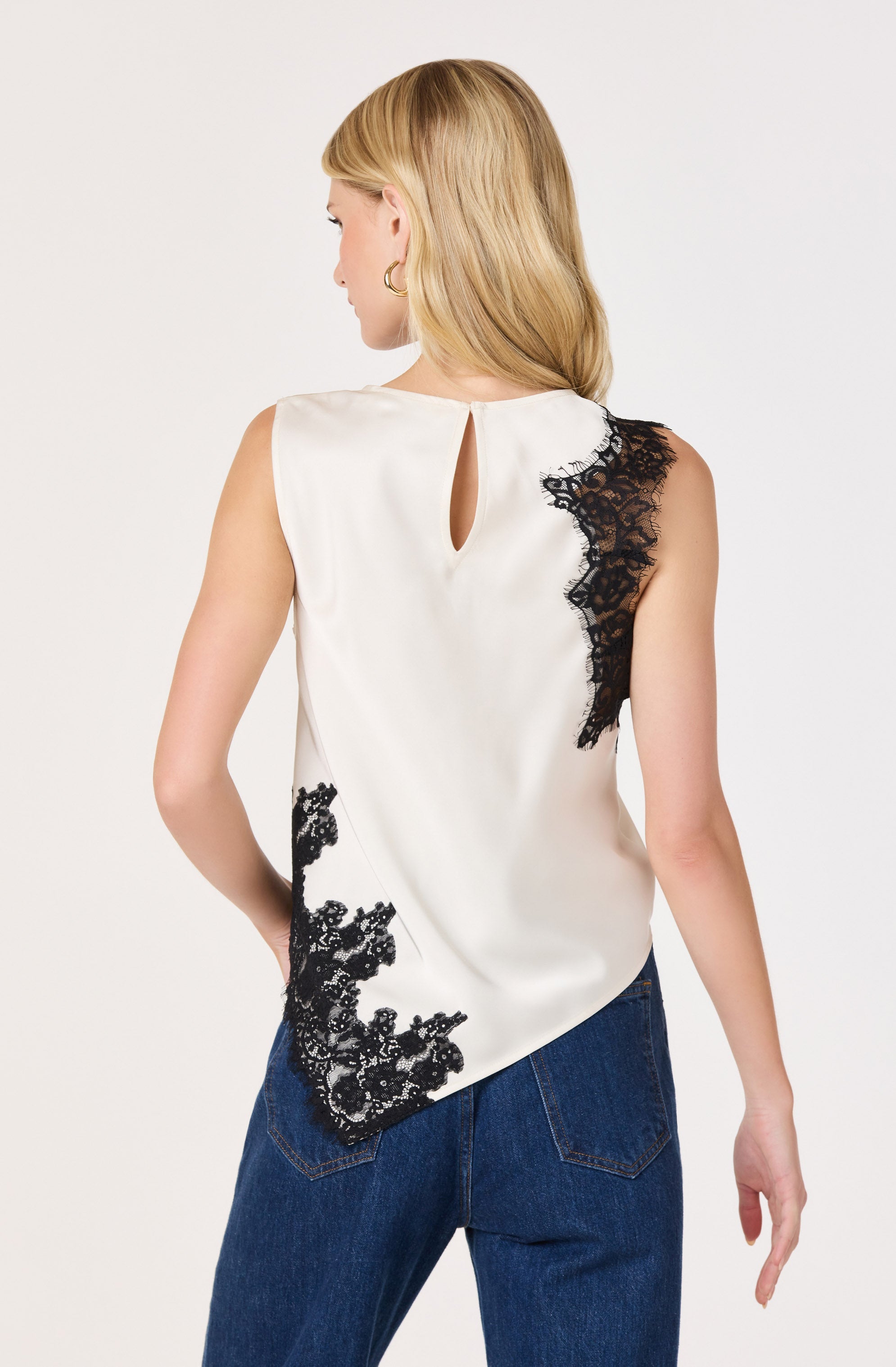 Beth Satin Asymmetric Top