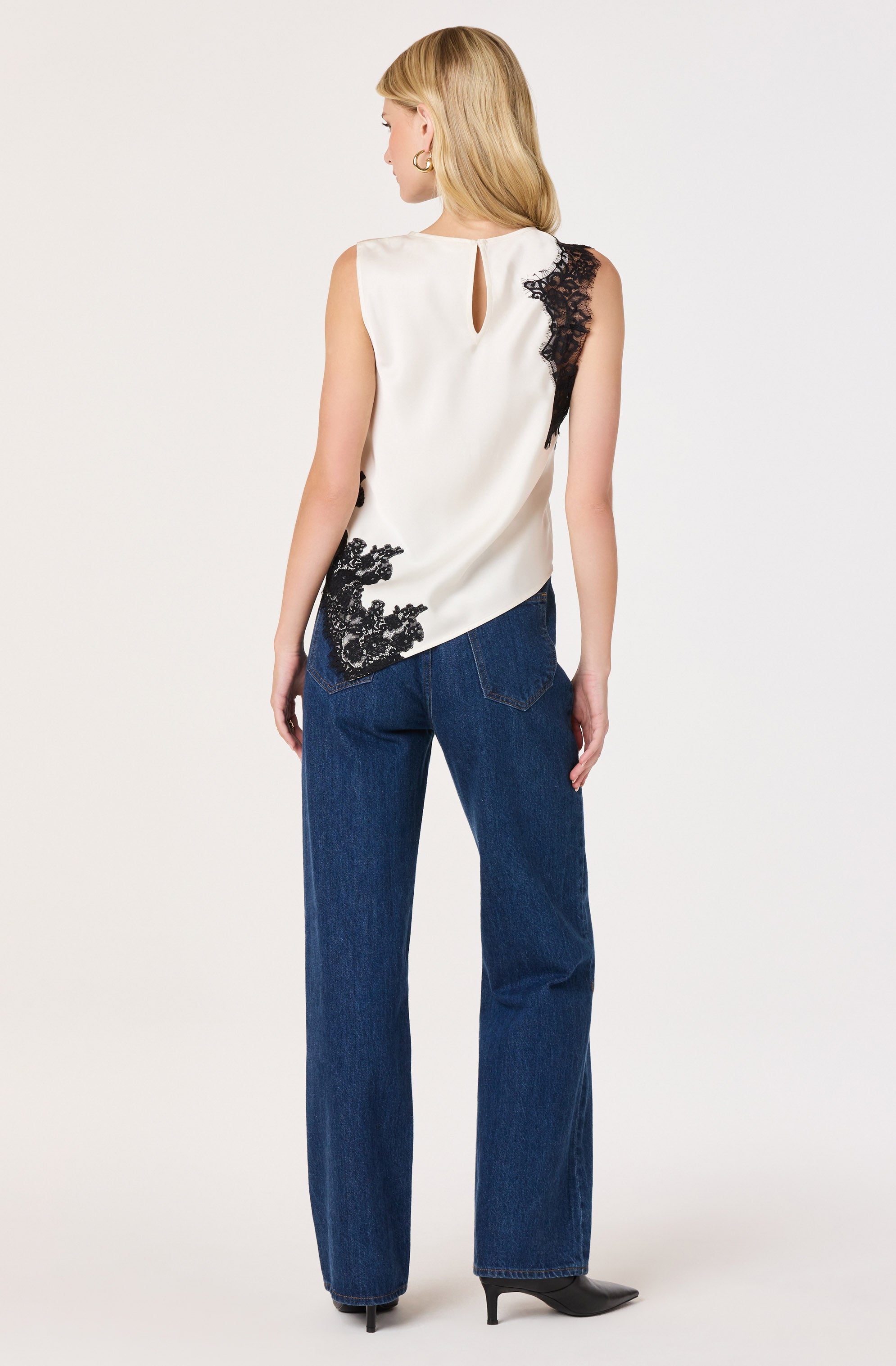 Beth Satin Asymmetric Top