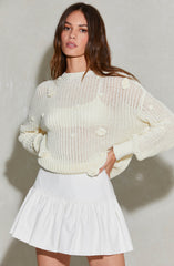 Hayley 3D Floral Crochet Sweater
